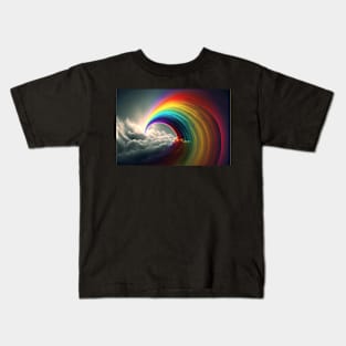 Spiral Rainbow Cloud Kids T-Shirt